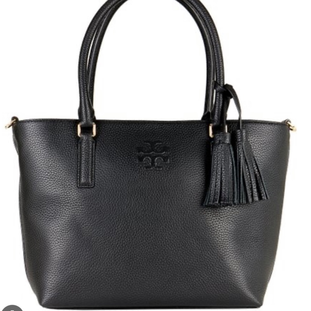 Tory Burch Black Thea Leather Tote / Shoulder Bag Like New